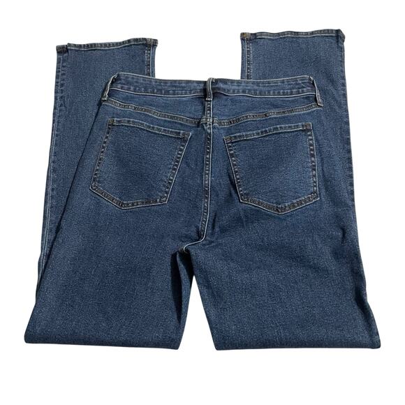 Old Navy Womens 10 Extra High Rise Kicker Boot Cut Button Fly Dark Wash Denim - Picture 5 of 12